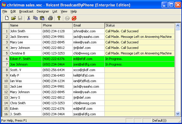 Voicent BroadcastByPhone Autodialer screen shot