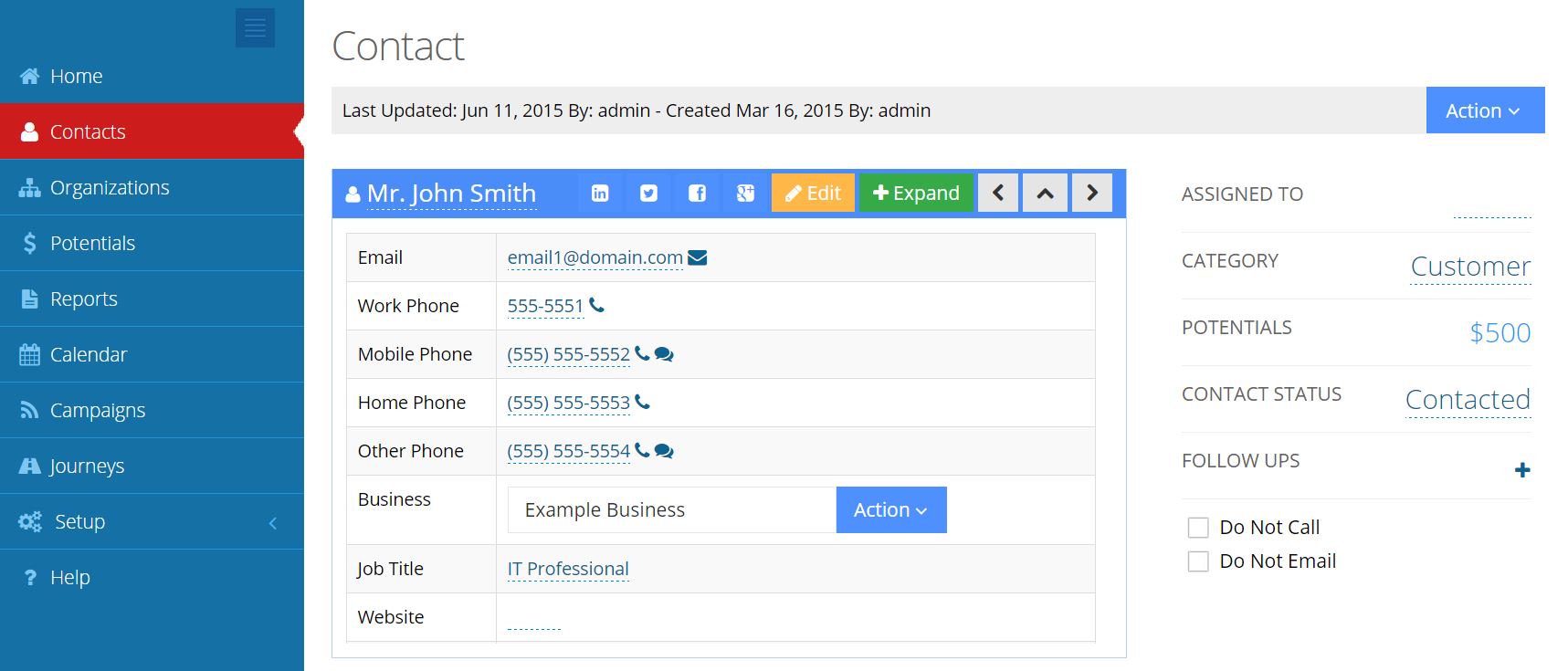 Manage CRM Contacts Auto Dialer CRM Documentation Voicent