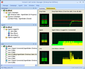 call center manager screen shot
