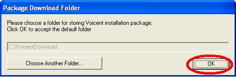 click OK to choose the download folder download