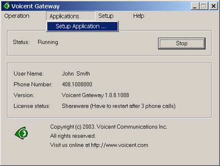Voicent VoiceXML Gateway screenshot Voicent VoiceXML Gateway screenshot