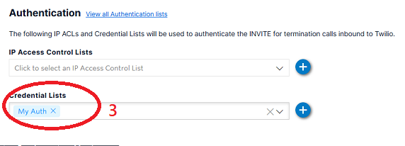 Select Twilio ACL
