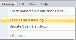 enable open tracking button