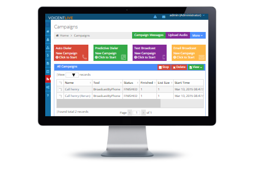 Agent dashboard softphone for call center software
